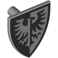 Shield Triangular with Black Falcon and Black Border Print Hellblaugrau