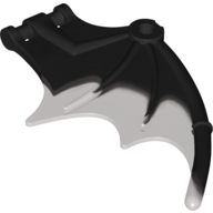 Creature Body Part, Dragon / Thestral Wing with Bar Connection and Marbled Trans-Brown Pattern Schwarz