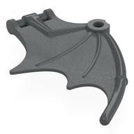 Creature Body Part, Dragon / Thestral Wing with Bar Connection and Marbled Dark Bluish Grey Pattern Black