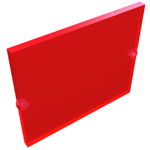 Glass for Window 1 × 4 × 3 Trans-Red