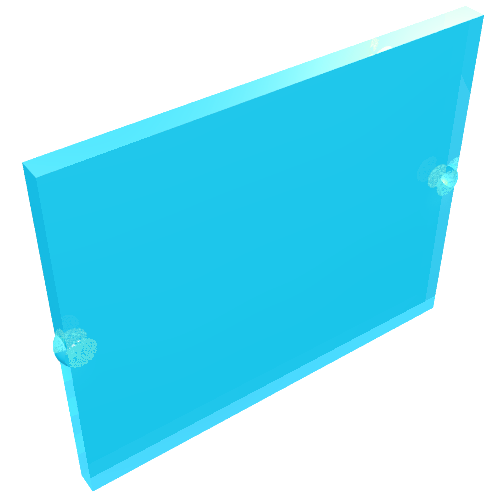 Glass for Window 1 × 4 × 3 Trans-Light Blue