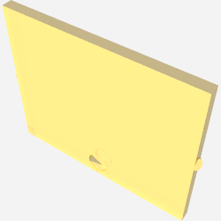 Glass for Window 1 × 4 × 3 [Old Style - Circular Indent] Trans-Yellow