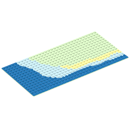Baseplate 16 × 32 with Beach Print Light Green