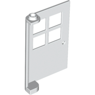 Door 1 × 4 × 5 with 4 Panes, Squared Base White
