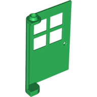 Door 1 × 4 × 5 with 4 Panes, Squared Base Grün