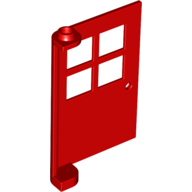 Door 1 × 4 × 5 with 4 Panes, Squared Base