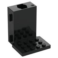 Brick Special 6 × 6 × 5 with Gear Hole, 3 × 4 Plate [PLAIN] Black