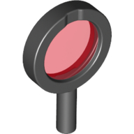 Equipment Magnifying Glass with Thick Frame, Hollow Handle, Trans-Red Lens Pattern in Schwarz