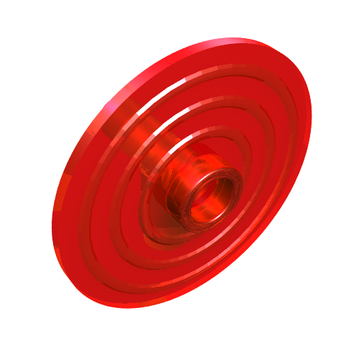 Schild rund mit Noppe Transparent-Rot