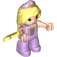 Duplo Figure Rapunzel, Long Hair Bright Light Yellow, Corset Dress Print Lavendel