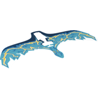 Wings, with Dark Blue, Medium Azure, Blue and Yellow Lightning Print Transparent
