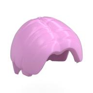Hair Bowl Cut and Parted in Center Bright Pink
