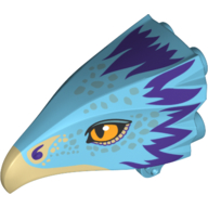 Animal Body Part, Bird Head Upper Jaw with Dark Tan Beak and Purple Feathers Print (Occamy) Mittelazur