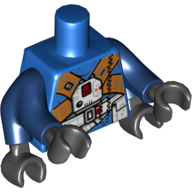 Torso Flight Suit, Orange Crossbelts, White Control Unit and Utility Belt Print, Dark Blue Double Arms, Black Hands Blau