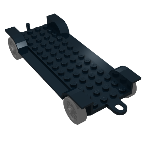 Fabuland, Vehicle Base, Car Chassis 14 × 6.5 with Tow-Hook and Light-Gray Wheels