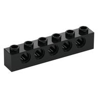 Technic Brick 1 × 6 [5 Pin Holes] Black