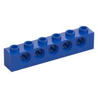 Technic Brick 1 × 6 [5 Pin Holes] Blue