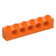 Technic Brick 1 × 6 [5 Pin Holes] Orange