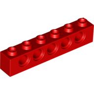 Technic Stein 1 × 6 [5 Pinlöcher] Rot