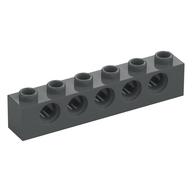 Technic Stein 1 × 6 [5 Pinlöcher] Dunkelblaugrau