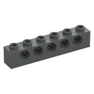 Technic Stein 1 × 6 [5 Pinlöcher] Dunkelgrau