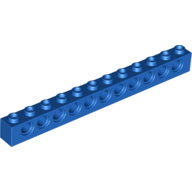 Technic Brick 1 × 12 [11 Pin Holes] Blue