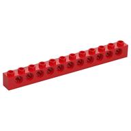 Technic Brick 1 × 12 [11 Pin Holes] Red