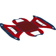 Tent Small with Red and Dark Blue Print Trans-Clear