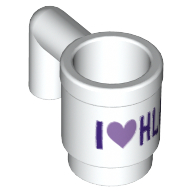 Ausrüstung Tasse / Becher mit schwarzem 'I Heart HLC' (bedruckt) Weiß