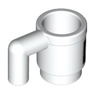 Equipment Cup / Mug with Gold Square, Reddish Brown 'TVA' Print White