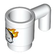 Equipment Cup / Mug with Marshmallow with Flames/Fire print White