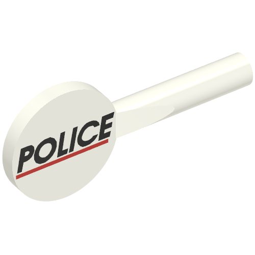 Equipment Signal Paddle with 'POLICE' Red Line Print White