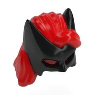 Hair and Mask, Batwoman Cowl, Long Red Hair on Top Pattern Rot