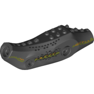 Animal Body Part, Dinosaur, Indoraptor Body with Olive Green Side Stripes and Orange and Black Spots Black