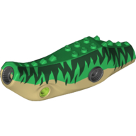 Animal Body Part, Dinosaur, Baryonyx Body with Dark Green Markings, Green Back Print Tan