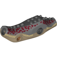 Animal Body Part, Dinosaur, Indoraptor Body with Dark Bluish Grey Top, Dark Red Spots print Dunkelbeige