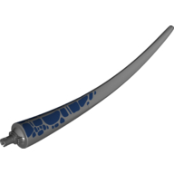 Animal Body Part, Dinosaur, Baryonyx Tail, with Pin, Dark Blue Spots Print in Dark Bluish Gray
