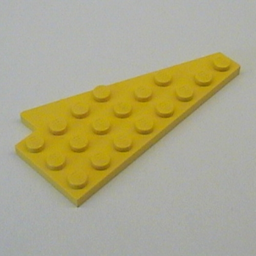 Wedge, Plate 8 × 4 Wing Left without Underside Stud Notch Yellow