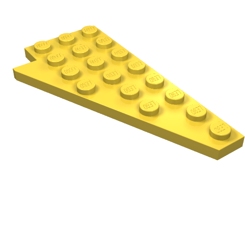 Wedge Plate 8 × 4 Wing Right with Stud Notch Yellow