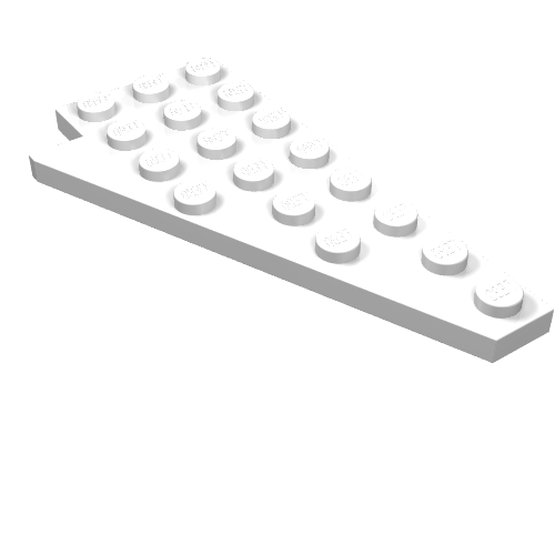 Wedge Plate 8 × 4 Wing Right with Stud Notch White