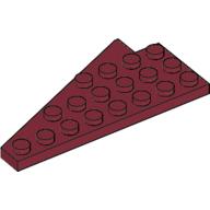 Wedge Plate 8 × 4 Wing Right with Stud Notch Dark Red
