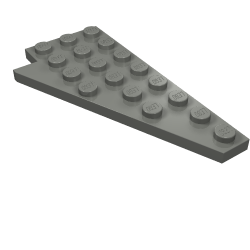 Wedge Plate 8 × 4 Wing Right with Stud Notch Dark Bluish Gray