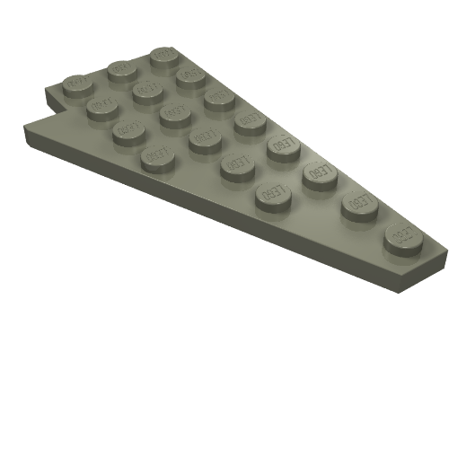 Wedge Plate 8 × 4 Wing Right with Stud Notch Dark Gray