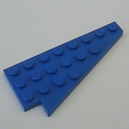 Wedge Plate 8 × 4 Wing Right without Stud Notch Blue