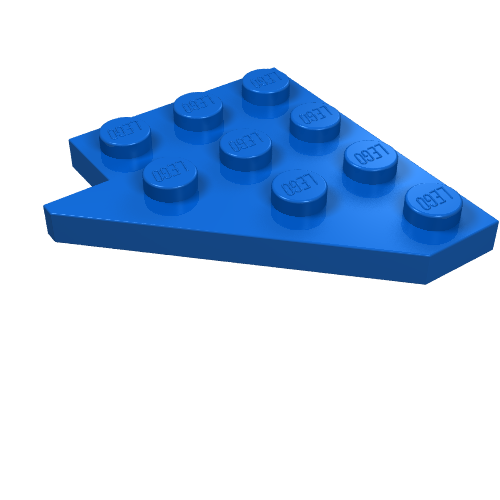 Wedge Plate 4 × 4 Wing Right Blue