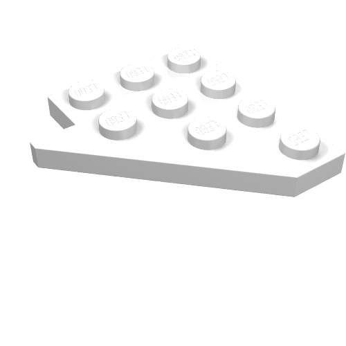 Wedge Plate 4 × 4 Wing Right White