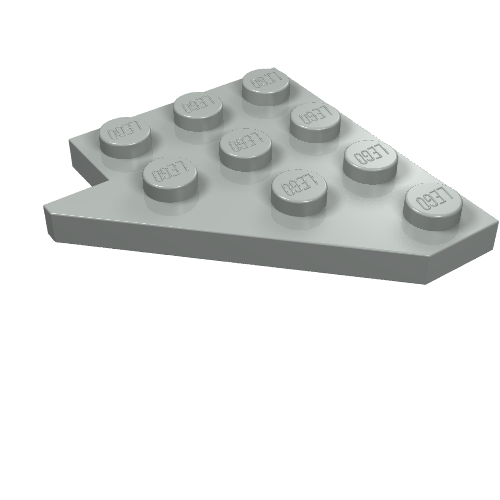 Wedge Plate 4 × 4 Wing Right Light Gray