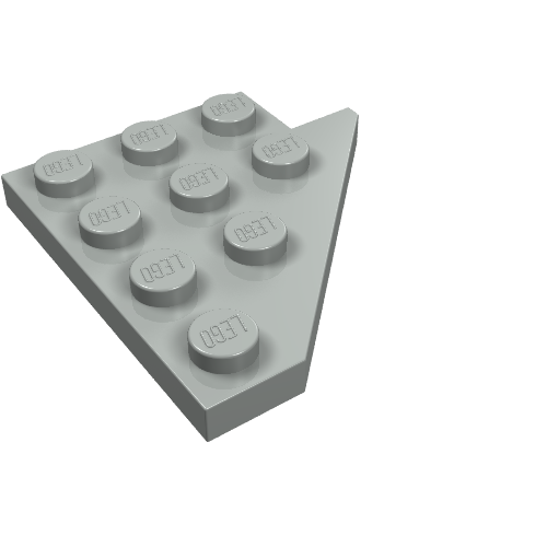 Wedge Plate 4 × 4 Wing Left Light Gray