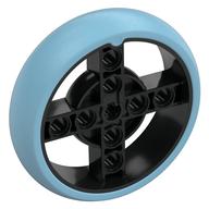 Wheel 57 × 14 with 4 Black Spokes with 2 Holes and Medium Azure Integral Tire Schwarz