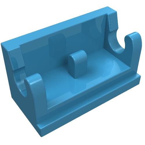 Hinge Brick 1 × 2 Base Maersk Blue